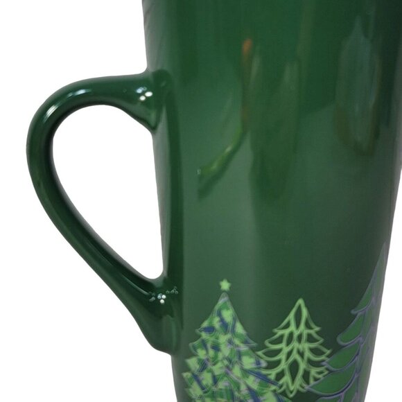 Starbucks Christmas Mug Green 16fl Oz Mermaid Logo Round Trees Holiday 2020 Tall - Picture 5 of 10
